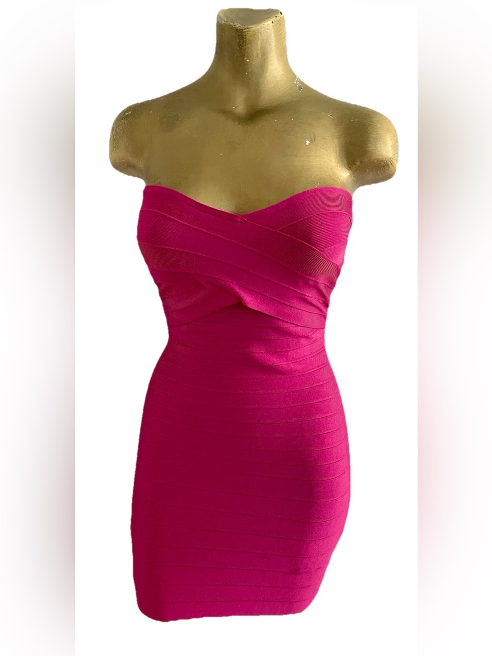 HERVE LEGER x Forever 21 Iconic Strapless BANDAGE Bodycon Pink Dress Size Small